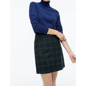 J CREW Dark Green, Blue & Black Plaid Lined The Pencil Skirt Size 12